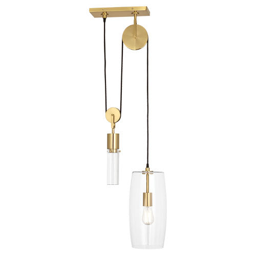 Robert Abbey 419 One Light Pendant, Modern Brass