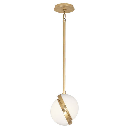 Robert Abbey 624 One Light Pendant, Modern Brass
