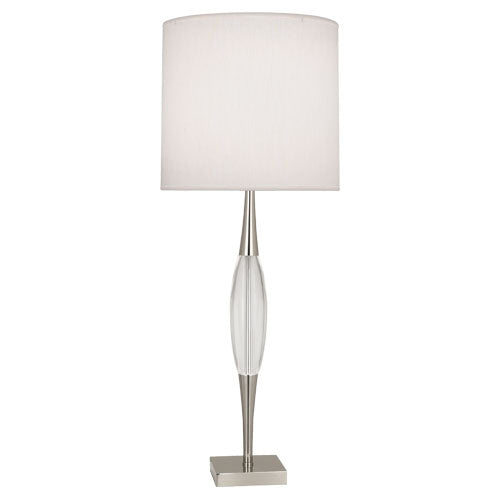 Robert Abbey S207 One Light Table Lamp, Polished Nickel w/ Clear Crystal