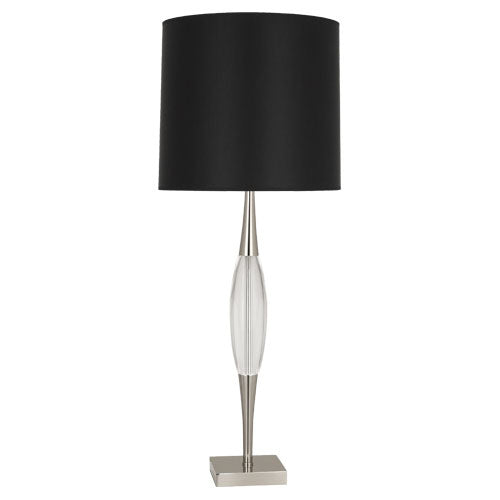 Robert Abbey S207B One Light Table Lamp, Polished Nickel w/ Clear Crystal