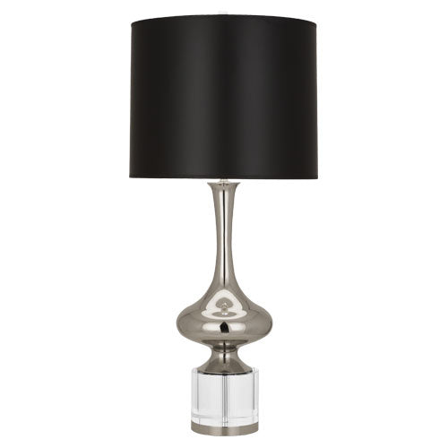 Robert Abbey S209B One Light Table Lamp, Polished Nickel w/ Clear Crystal