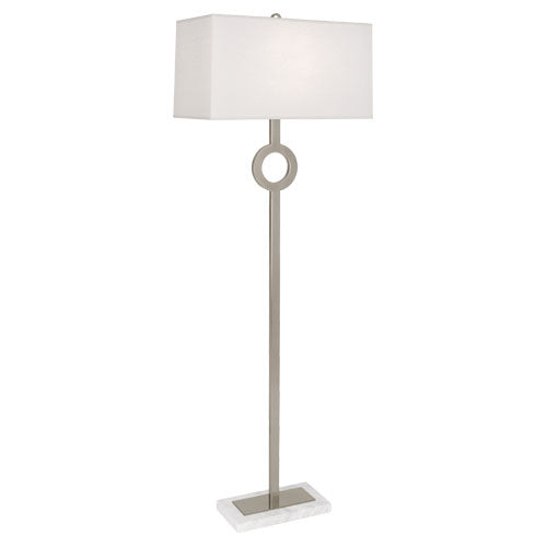 Robert Abbey S406 One Light Floor Lamp, Antique Silver w/ White Marble