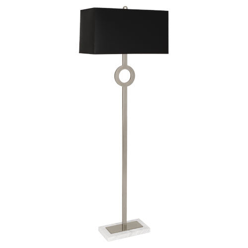 Robert Abbey S406B One Light Floor Lamp, Antique Silver w/ White Marble