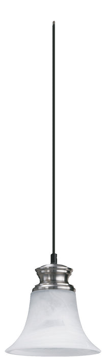Quorum 3174-65 One Light Pendant, Satin Nickel