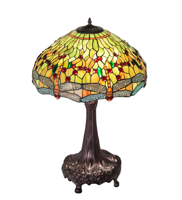 Meyda Tiffany 101830 Three Light Table Lamp, Mahogany Bronze