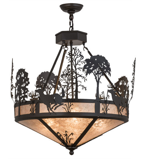 Meyda Tiffany 106999 Four Light Inverted Pendant, Timeless Bronze