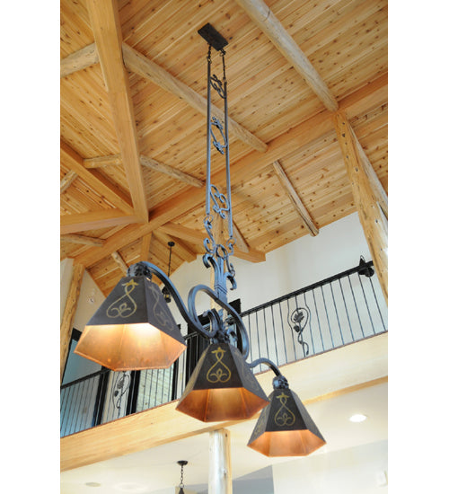 Meyda Tiffany 114321 Three Light Island Pendant, Timeless Bronze