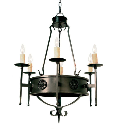 Meyda Tiffany 115168 Six Light Chandelier, French Bronze