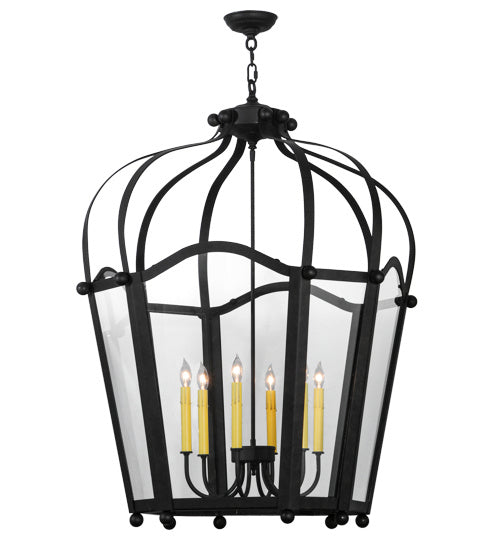 Meyda Tiffany 115185 Six Light Pendant, Solar Black