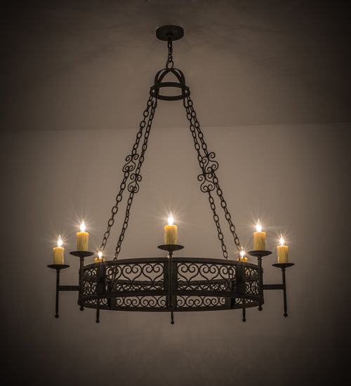 Meyda Tiffany 115209 Eight Light Chandelier, Copper Rust