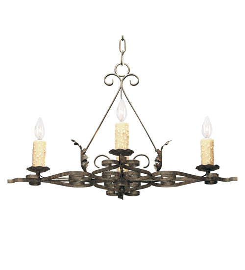 Meyda Tiffany 115231 Four Light Chandelier, Chestnut
