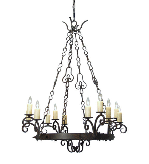 Meyda Tiffany 115239 12 Light Chandelier, Coffee Bean