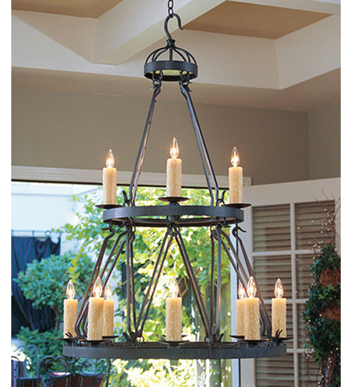 Meyda Tiffany 115287 12 Light Chandelier, Antique Iron Gate