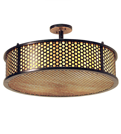 Meyda Tiffany 115346 Four Light Semi-Flushmount, Chestnut