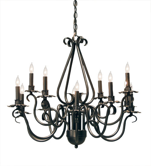 Meyda Tiffany 115373 12 Light Chandelier, Gilded Tobacco