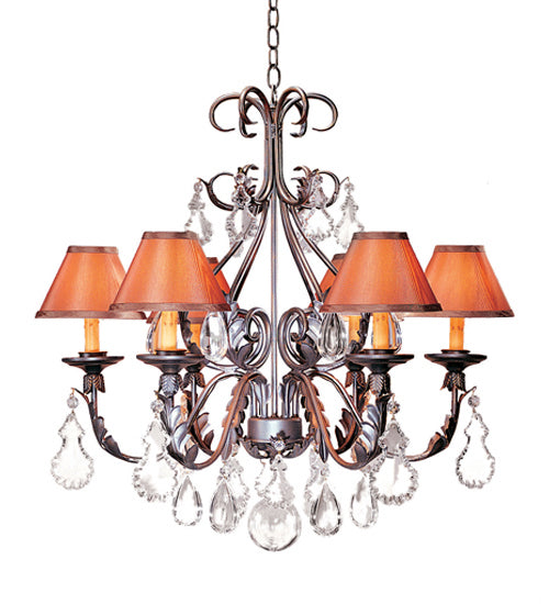 Meyda Tiffany 115435 Six Light Chandelier, French Bronze