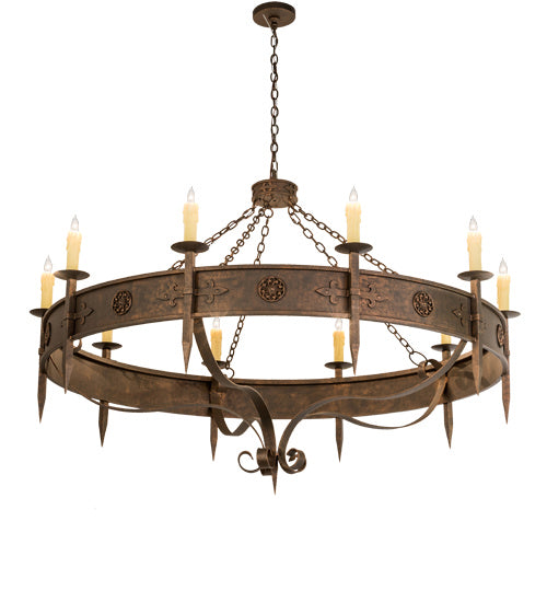Meyda Tiffany 115623 Ten Light Chandelier, Gilded Tobacco