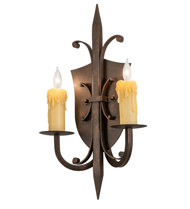 Meyda Tiffany 115640 Two Light Wall Sconce, Gilded Tobacco