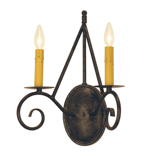 Meyda Tiffany 115715 Two Light Wall Sconce, Smoke