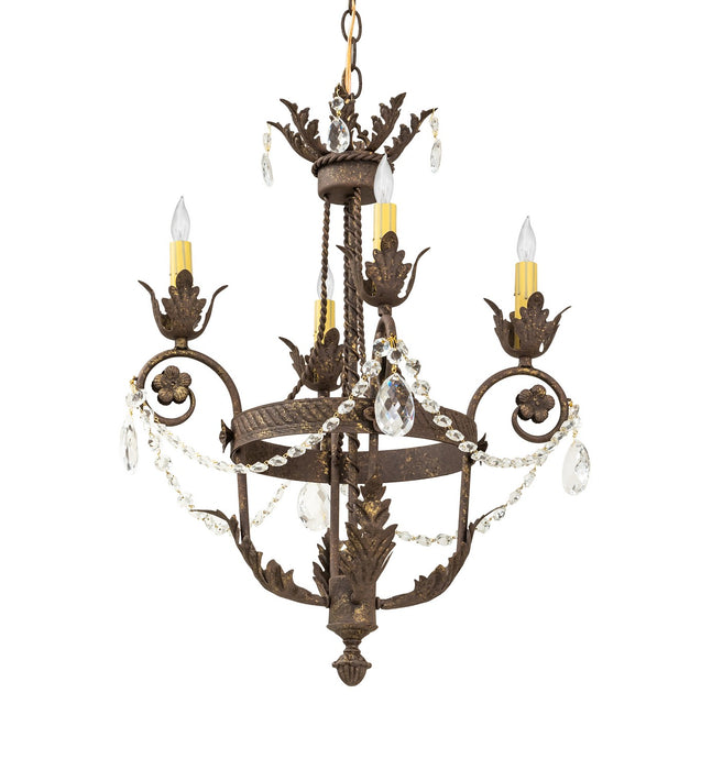 Meyda Tiffany 115834 Four Light Chandelier, Pompeii Gold