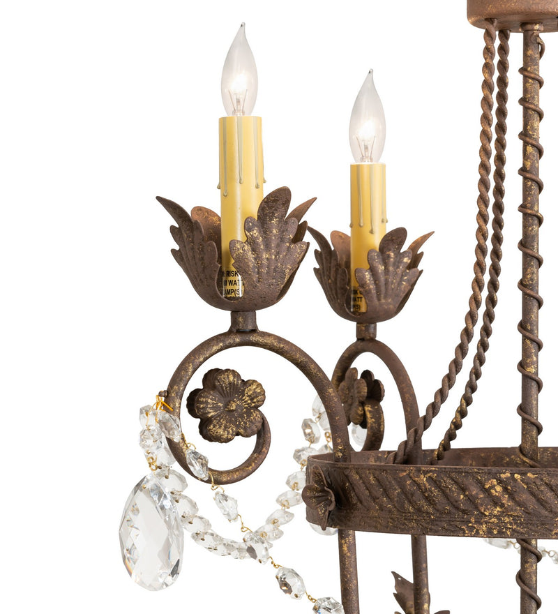 Meyda Tiffany 115834 Four Light Chandelier, Pompeii Gold