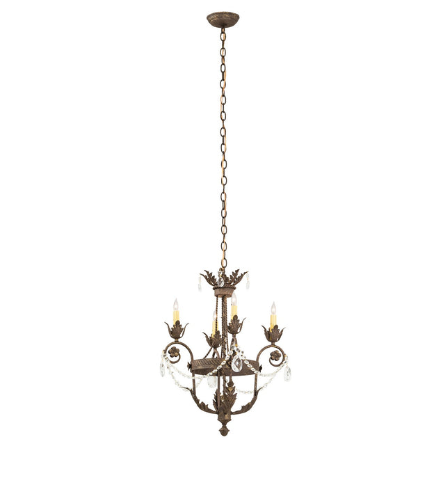 Meyda Tiffany 115834 Four Light Chandelier, Pompeii Gold