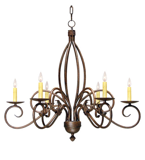 Meyda Tiffany 115990 Six Light Chandelier, Cajun Spice