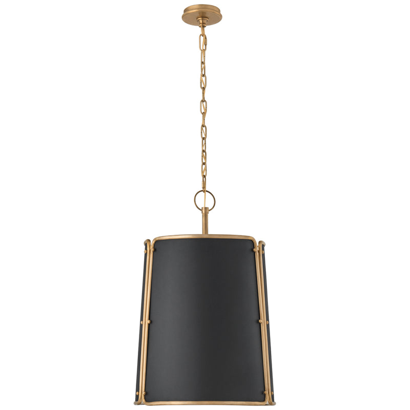 Visual Comfort Signature S 5647HAB-BLK Three Light Pendant, Hand-Rubbed Antique Brass