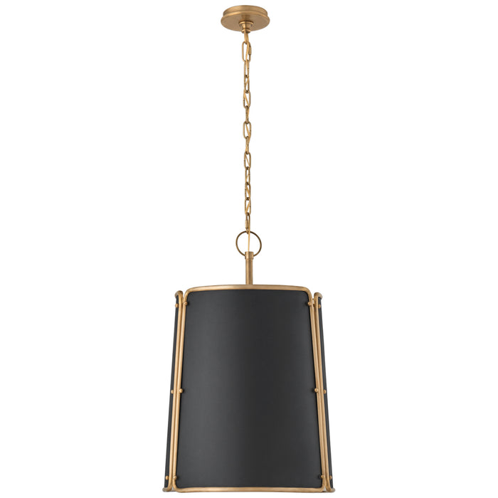 Visual Comfort Signature S 5647HAB-BLK Three Light Pendant, Hand-Rubbed Antique Brass