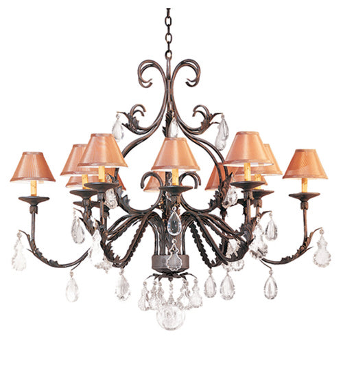 Meyda Tiffany 116072 12 Light Chandelier, Gilded Tobacco