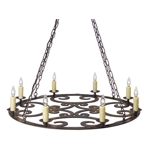 Meyda Tiffany 116245 Eight Light Pendant, Rustic Iron