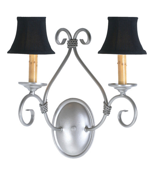 Meyda Tiffany 116313 Two Light Wall Sconce, Pewter