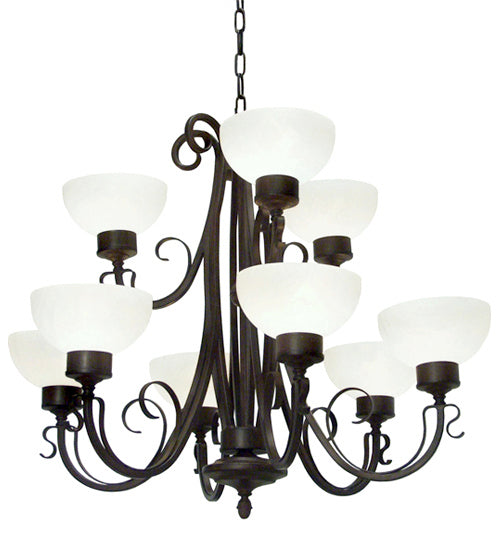 Meyda Tiffany 116424 Nine Light Chandelier, Rustic Iron
