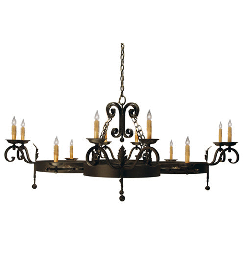 Meyda Tiffany 116473 12 Light Chandelier, Blackwash