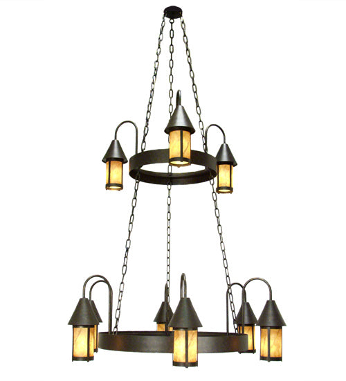 Meyda Tiffany 116523 Nine Light Chandelier, Gilded Tobacco