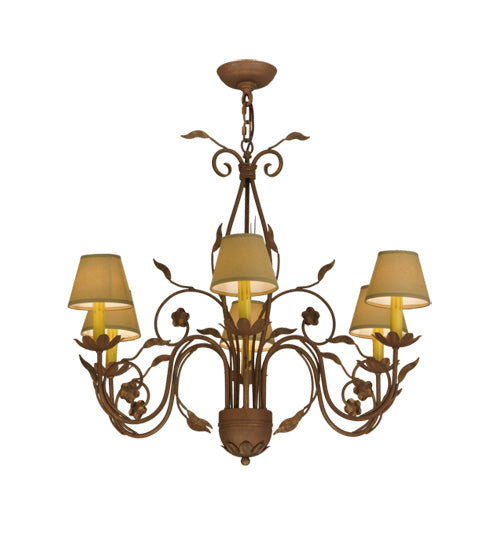 Meyda Tiffany 116650 Six Light Chandelier, Organic Rust