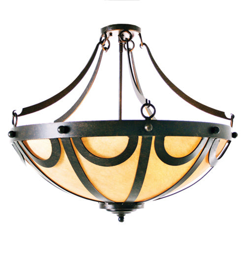 Meyda Tiffany 116840 Three Light Pendant, Gilded Tobacco