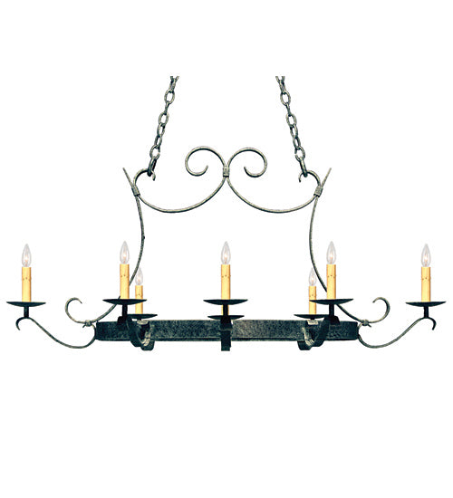 Meyda Tiffany 117018 Eight Light Pot Rack, Graphite Pewter