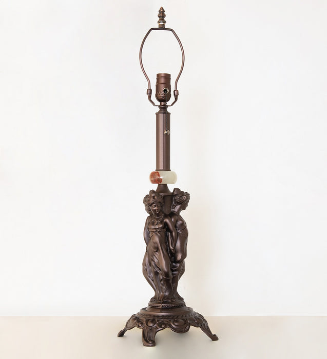 Meyda Tiffany 11707 One Light Table Base, Mahogany Bronze With Marble