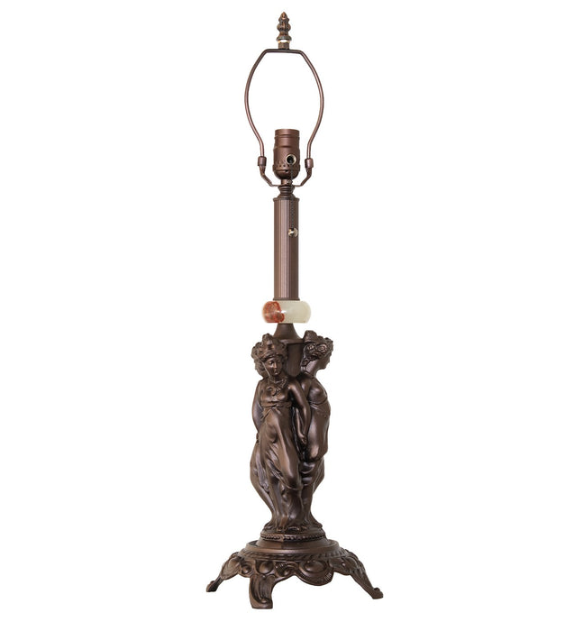 Meyda Tiffany 11707 One Light Table Base, Mahogany Bronze With Marble