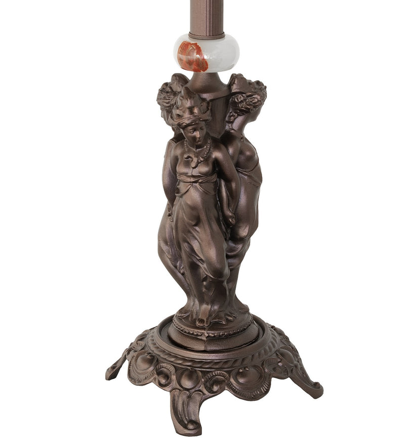 Meyda Tiffany 11707 One Light Table Base, Mahogany Bronze With Marble
