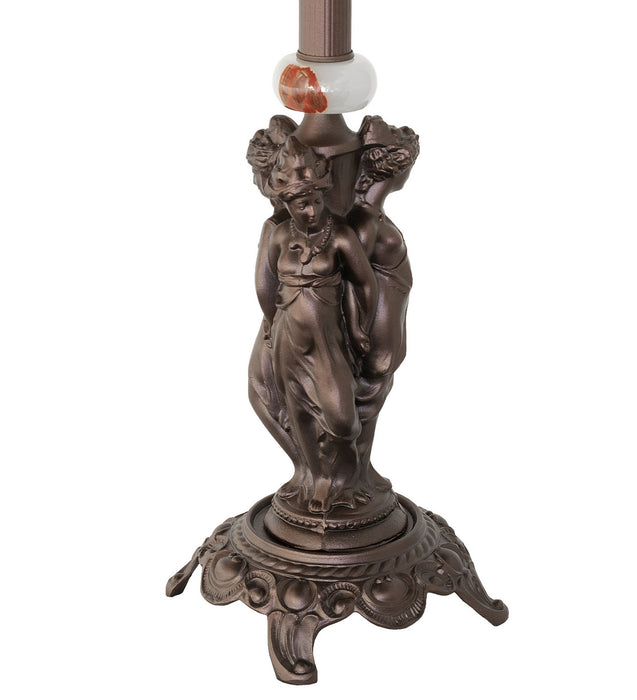 Meyda Tiffany 11707 One Light Table Base, Mahogany Bronze With Marble