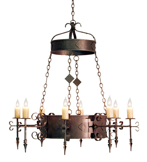 Meyda Tiffany 117173 Eight Light Chandelier, Gilded Tobacco