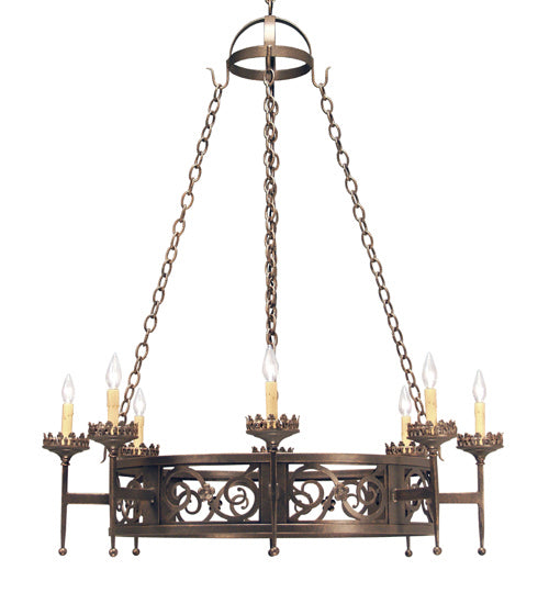 Meyda Tiffany 117275 Eight Light Chandelier, Gilded Tobacco