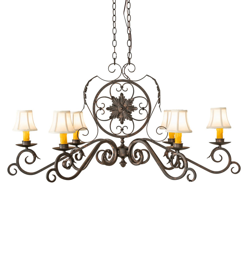 Meyda Tiffany 117410 Six Light Chandelier, Gilded Tobacco