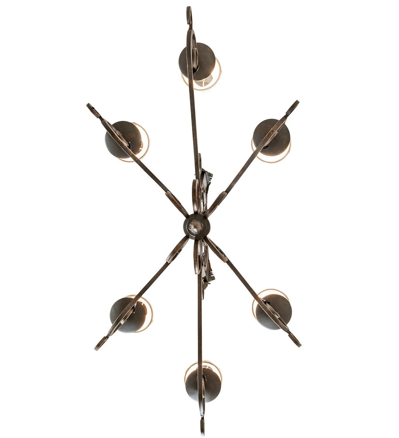 Meyda Tiffany 117410 Six Light Chandelier, Gilded Tobacco