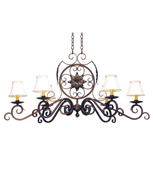 Meyda Tiffany 117410 Six Light Chandelier, Gilded Tobacco