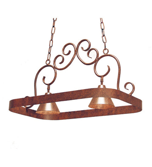 Meyda Tiffany 117636 Two Light Pot Rack, Rusty Nail