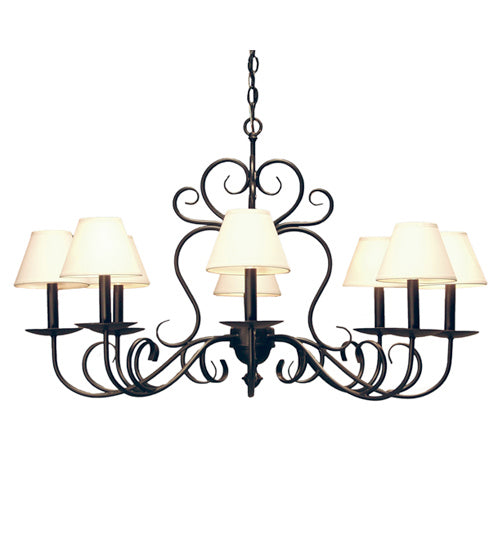 Meyda Tiffany 118012 Eight Light Chandelier, Blackwash