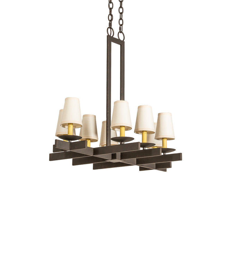Meyda Tiffany 118284 Eight Light Chandelier, Gilded Tobacco